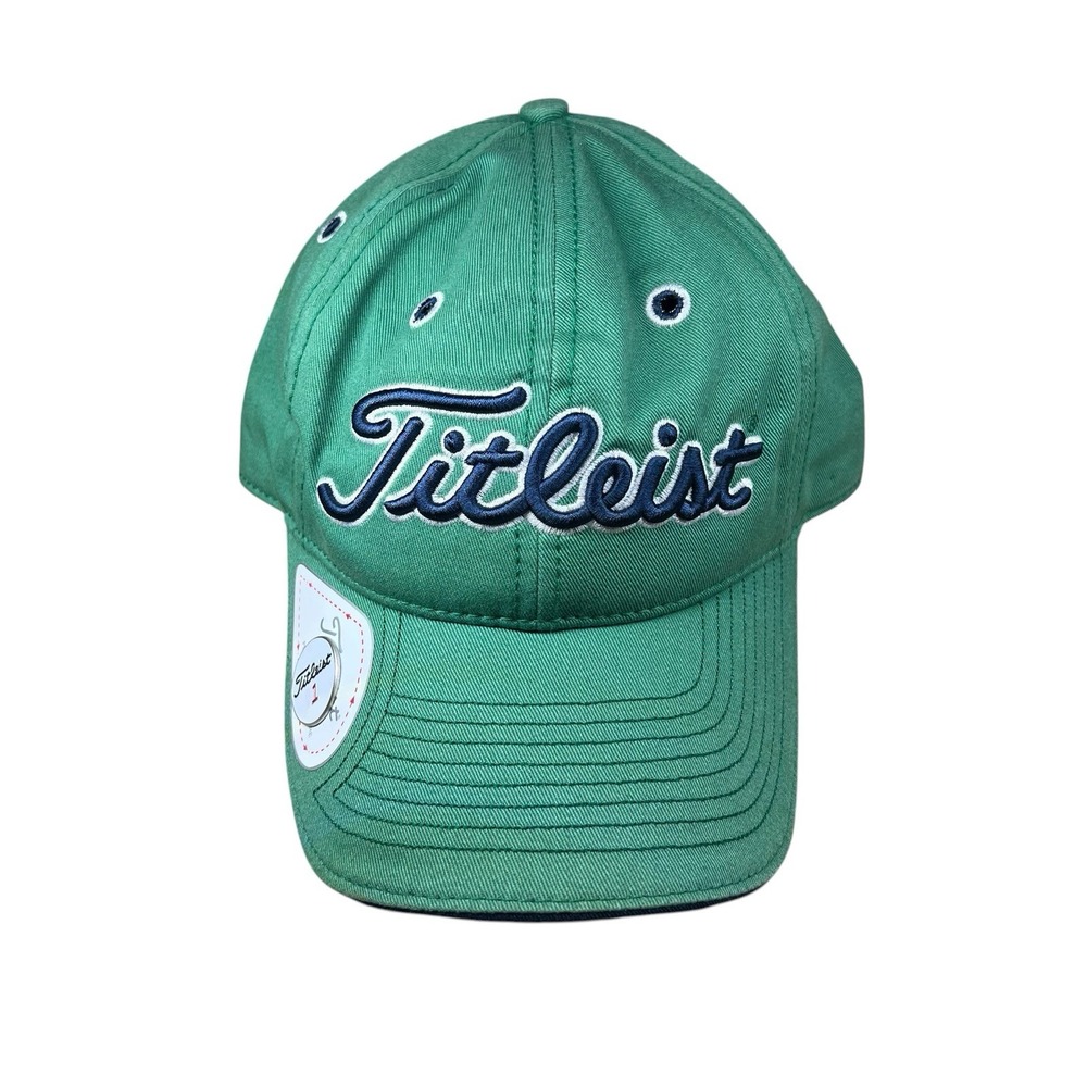 Titleist by New Era Golf Hat Green Adjustable Cap Magnetic Ball Marker Cotton